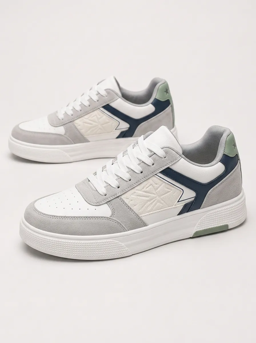 Men's Geometric Pattern Colorblock Patterned Skate Shoes
