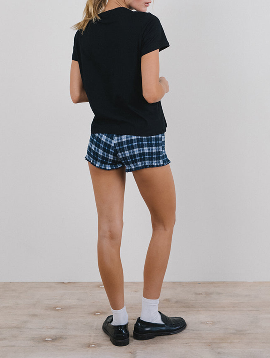 Black With Tea Time Print Tee