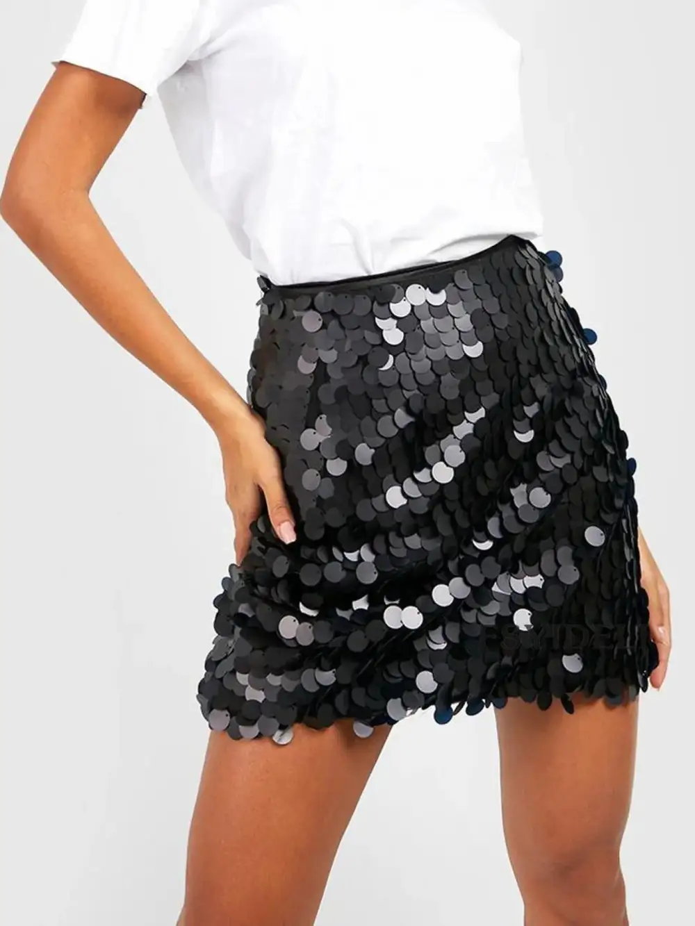 Classic Sequined Sequin Detail Skirt