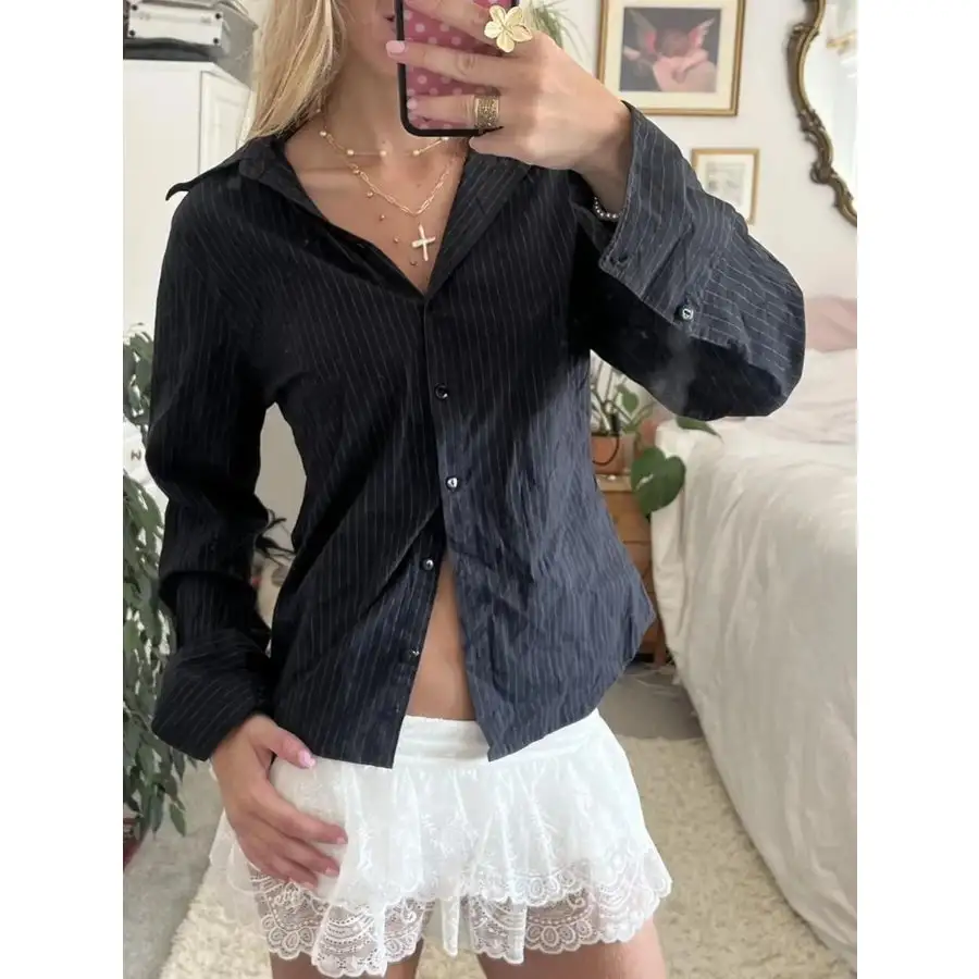 Printed Button Down Long Sleeve Shirt