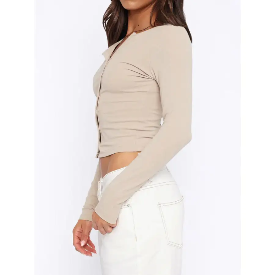 Button Down Long Sleeve Top