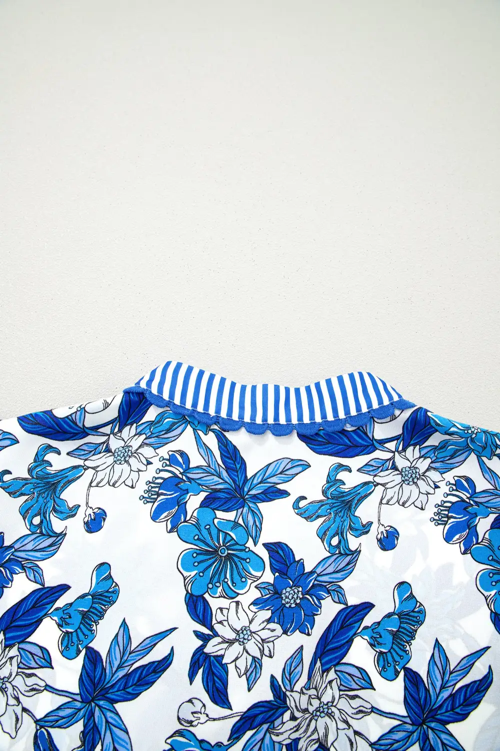 Floral Striped V Neck Blouse