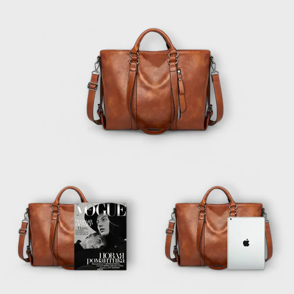 Drawstring Leather Handbag