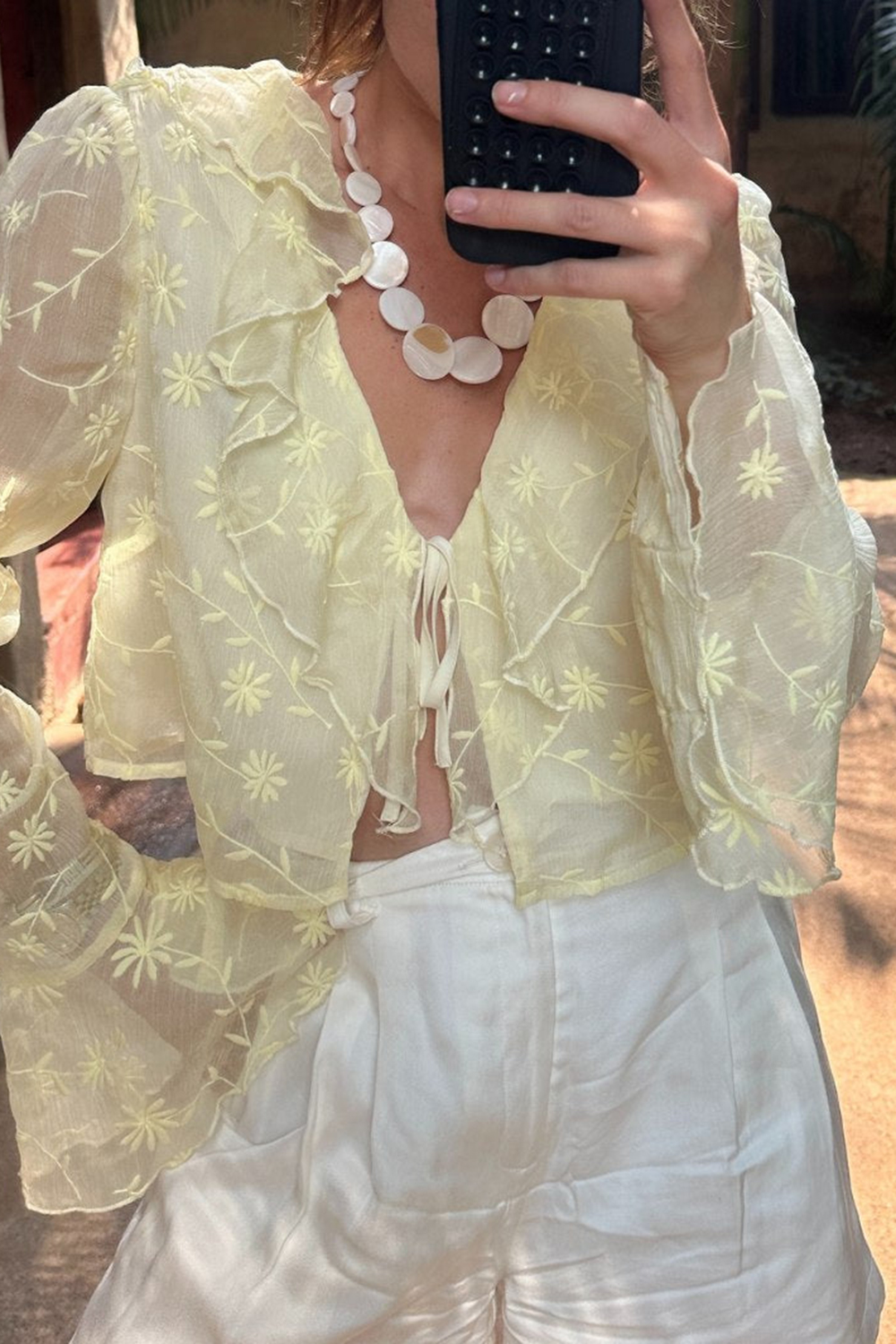 Yellow Ruffle Blouse