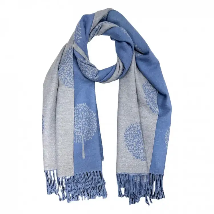 Tree Of Life Tasseled Scarf