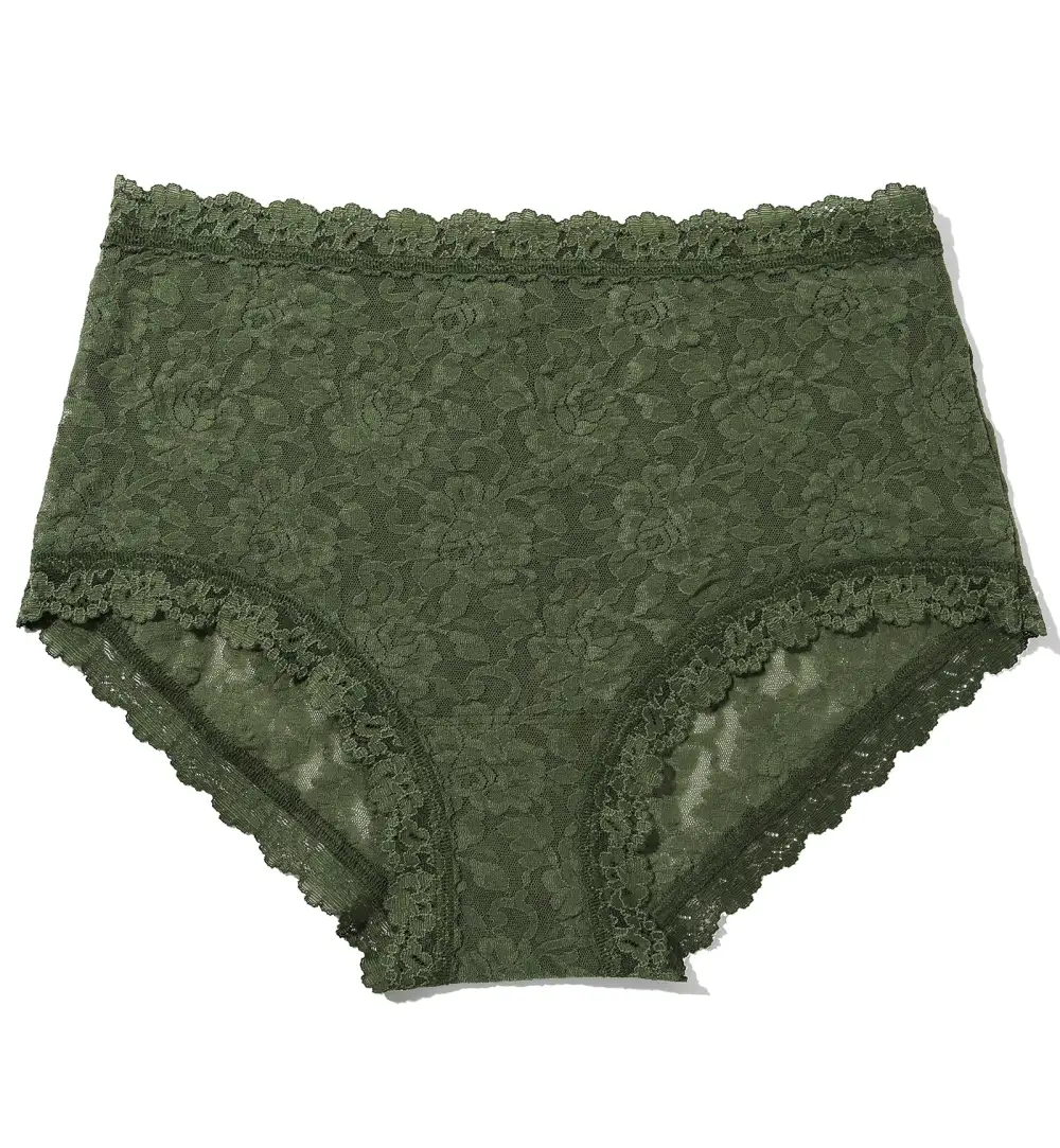 High-Waist Lace Cotton Boyshort Panty