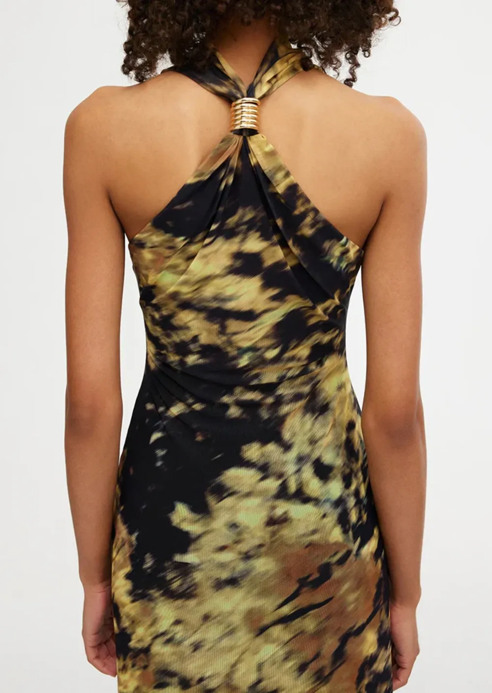 SLIT SLEEVELESS MIDI DRESS