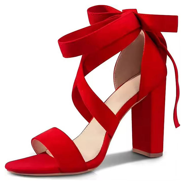 Valencia Suede Chunky Heel Sandals