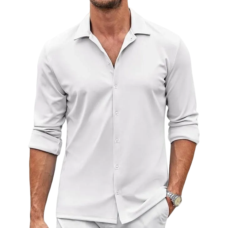 Men's Shirt Wrinkle Free Dress Shirt Long Sleeve Button Menswear