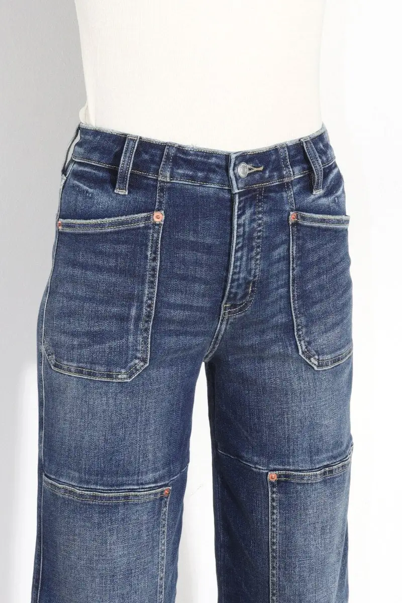 Clean Line High Rise Wide Leg Relaxed Denim Jeans