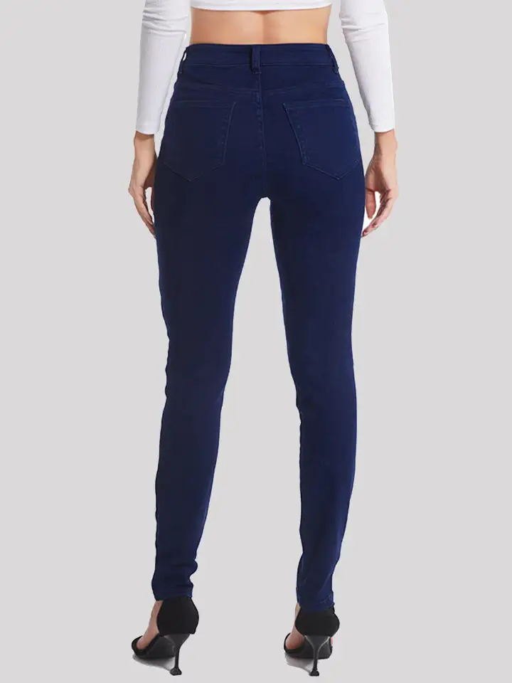 Pocketed Button Denim Jeans