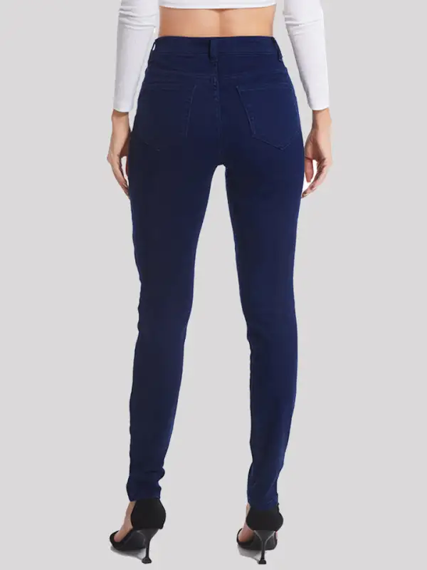Pocketed Button Denim Jeans