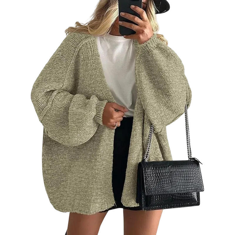 Women's Oversized Cardigan Sweater Fall Long Lantern Sleeve