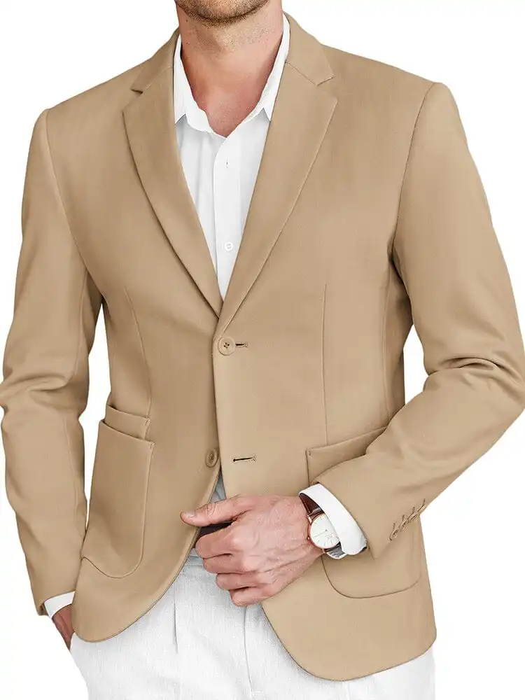 Classic Two Button Tweed Blazer Jacket