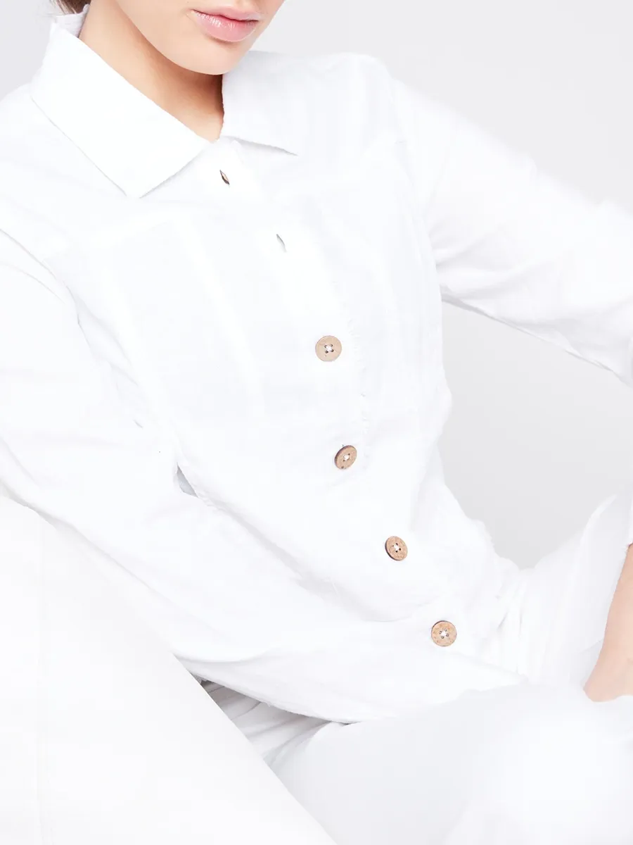Fashionable And Versatile Linen Blend Women's Jacket