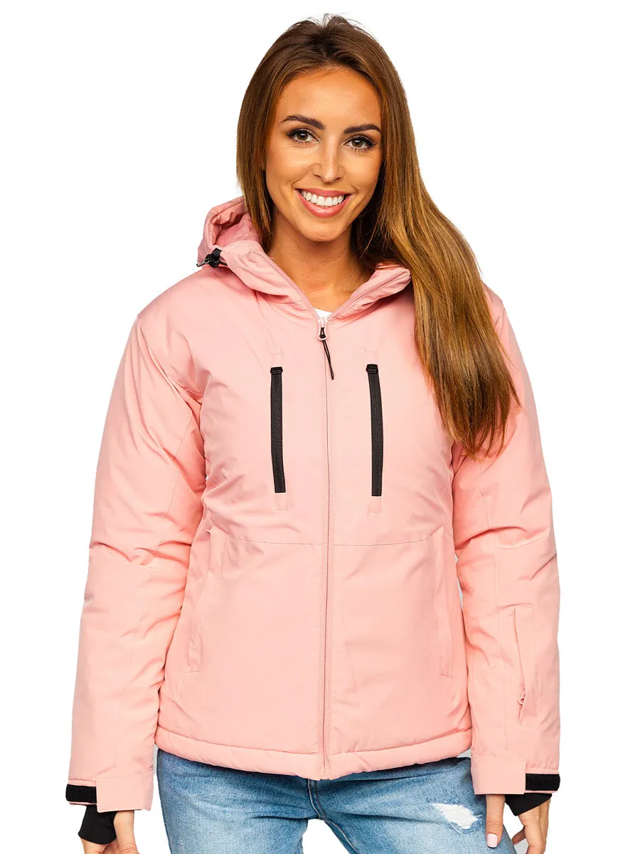 Light pink women's winter ski jacket