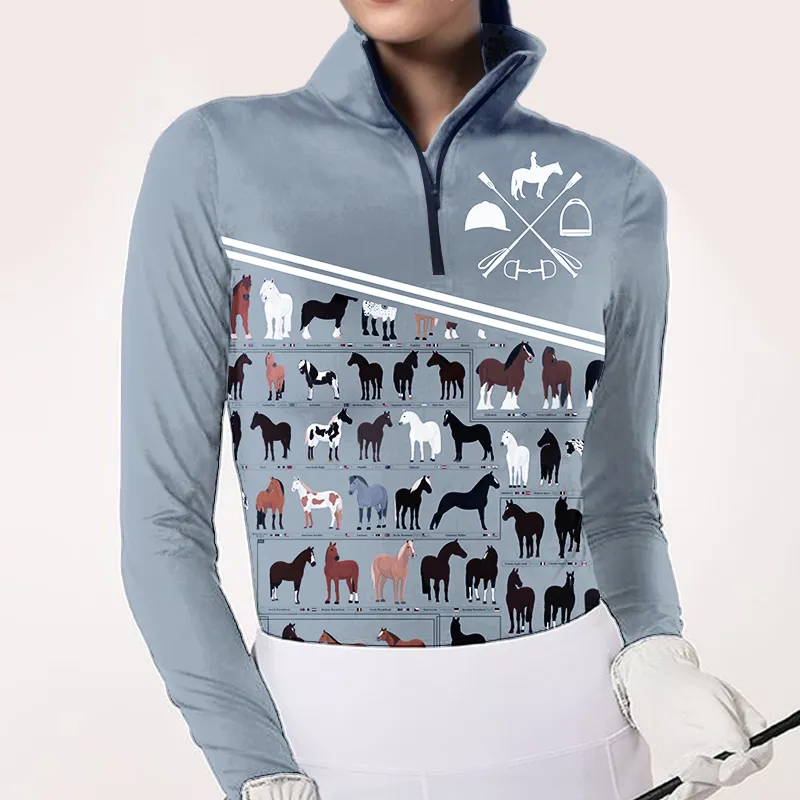 Women's Riding Style Print Long Sleeve Casual Shirt