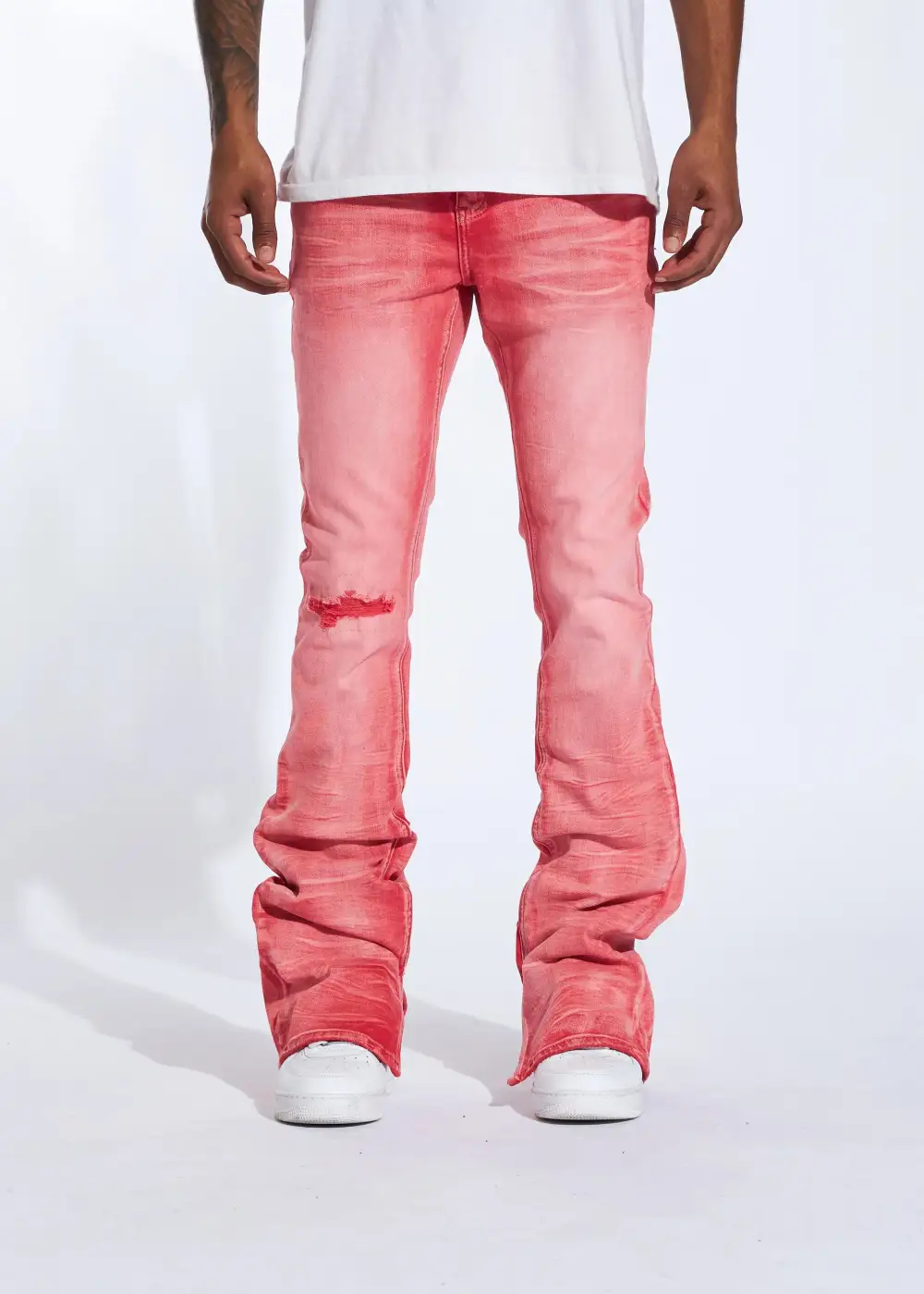 Flare Wash Stacked Denim Jeans