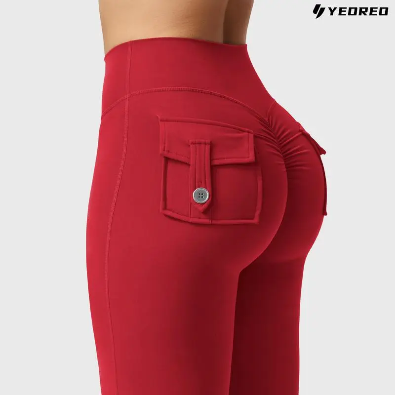Flare Leggings with Pockets Butt-Lifting | High-Waist | Breathable | Four-Way Stretch | Squat-Proof