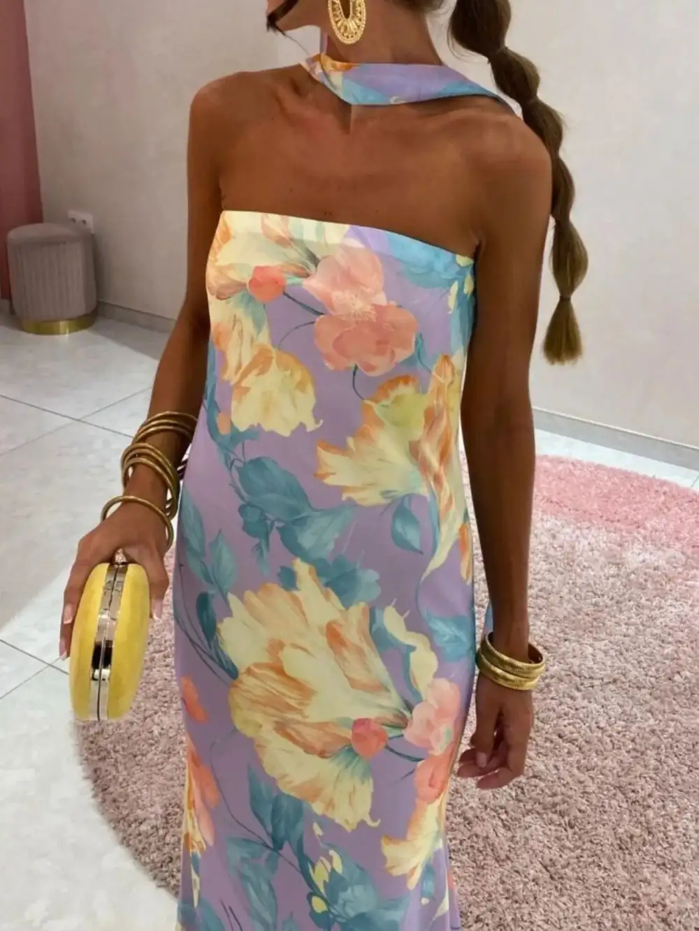 Smooth Finish Printed Maxi Dress