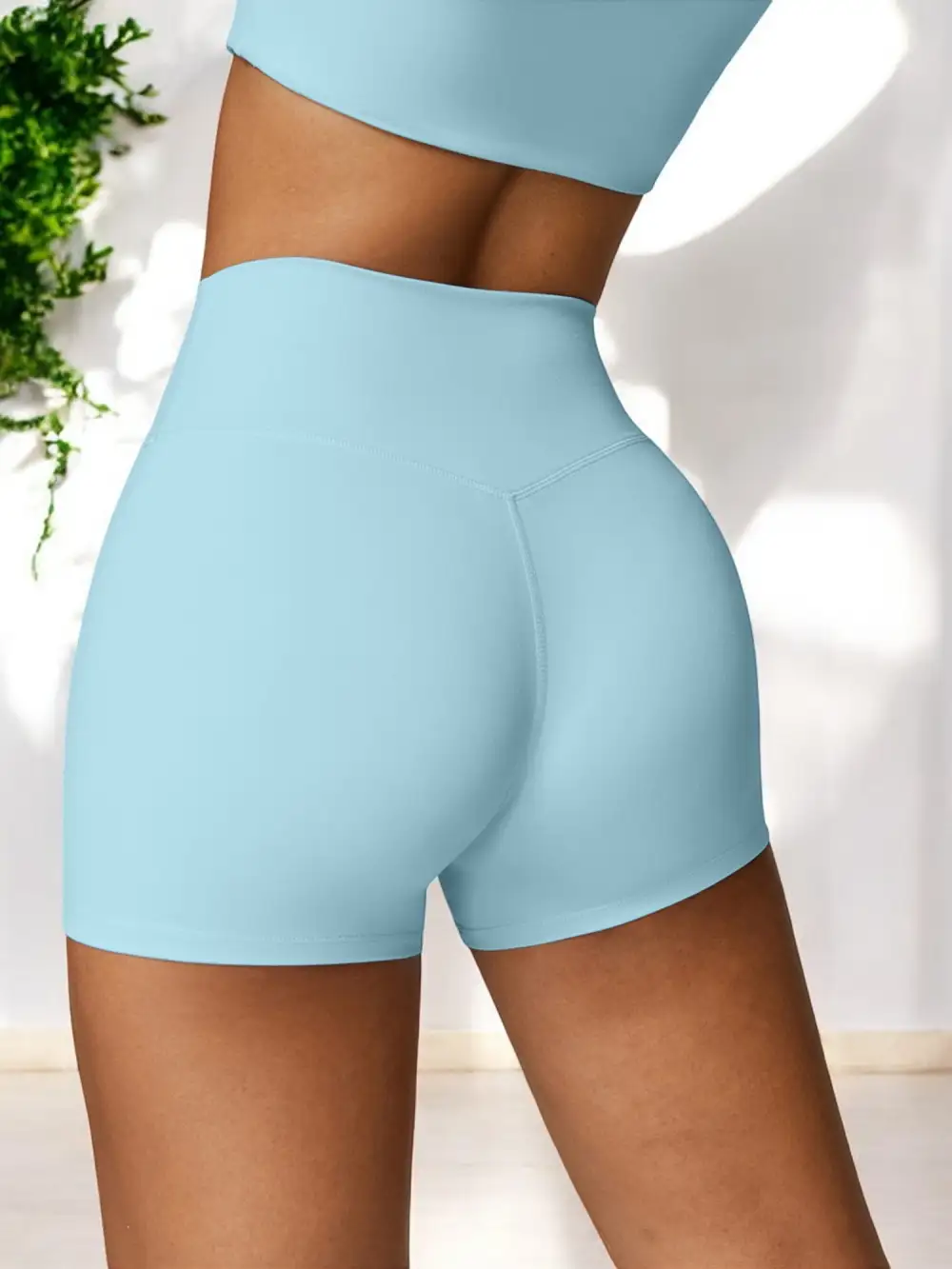 High-Waist Seamless Stretch Athletic Shorts