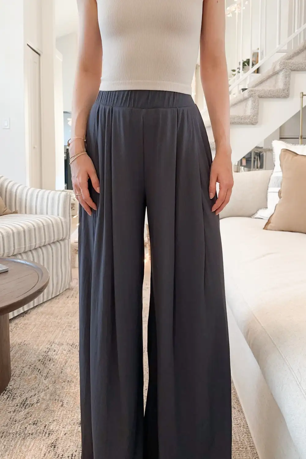Ribbed Wide Leg Pants