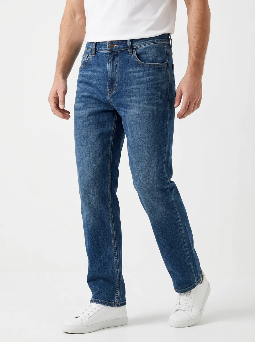 Men's Loose Fit Jeans with Straight Leg Casual Classic