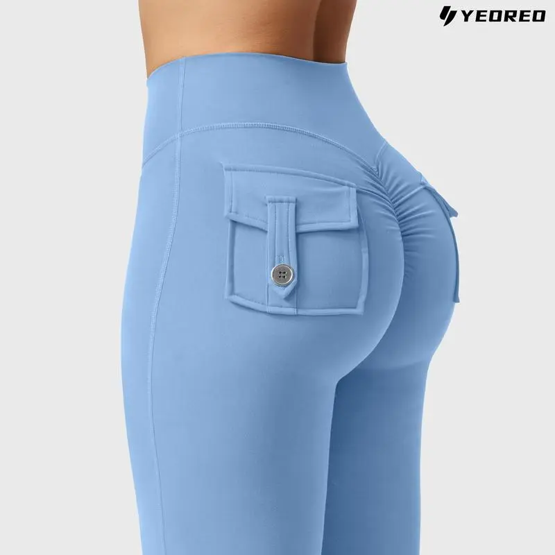 Flare Leggings with Pockets Butt-Lifting | High-Waist | Breathable | Four-Way Stretch | Squat-Proof