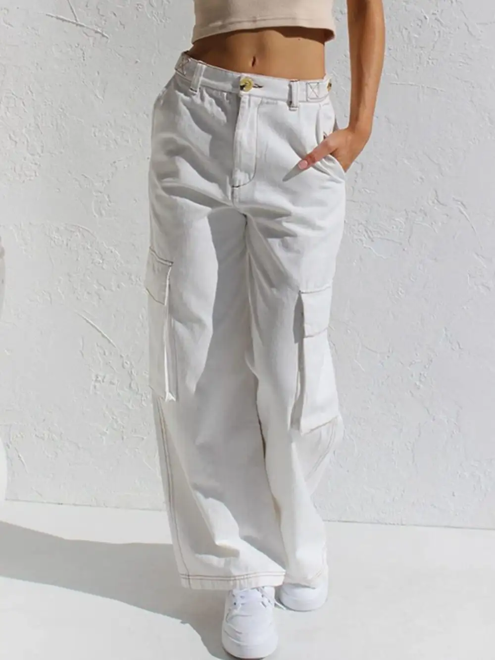 Polished High Waist Wide Leg Denim Jeans