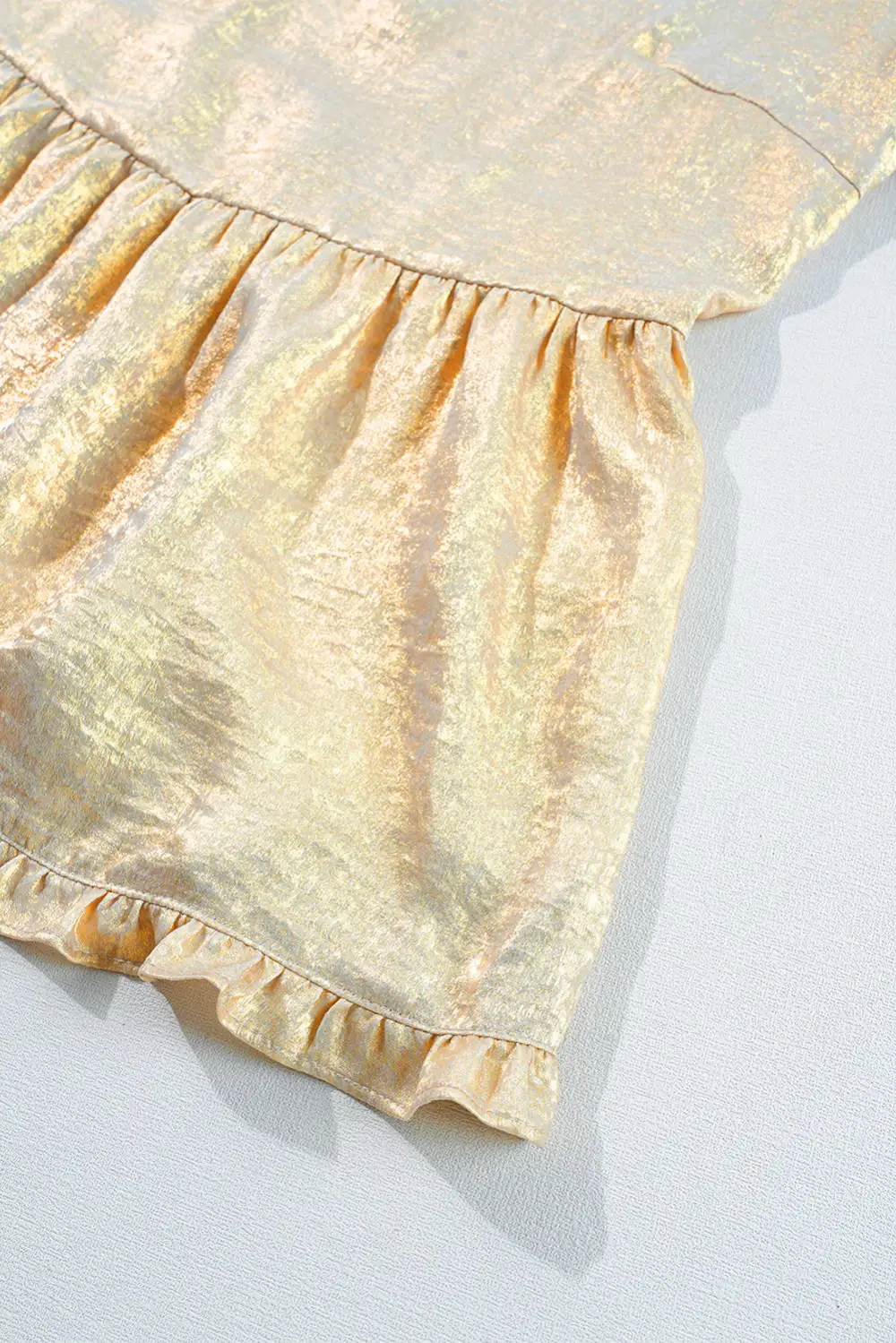 Layered Velvet Frilled Puff Sleeve Blouse