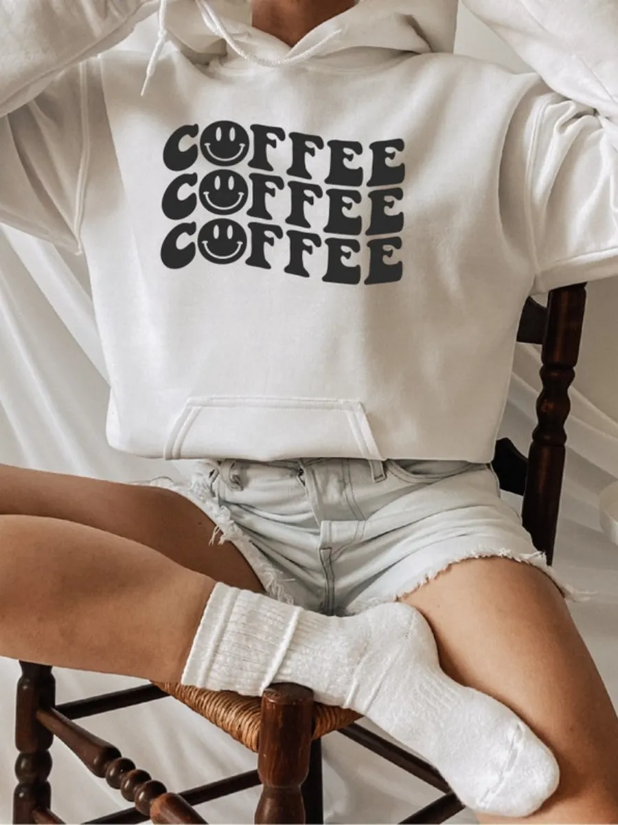 Coffee Letter Graphic Hoodie
