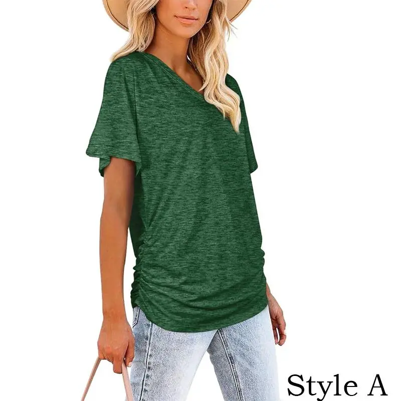 Women'S T Shirts Tops Summer Springtok Outfits Sexy V Neck Short Sleeve