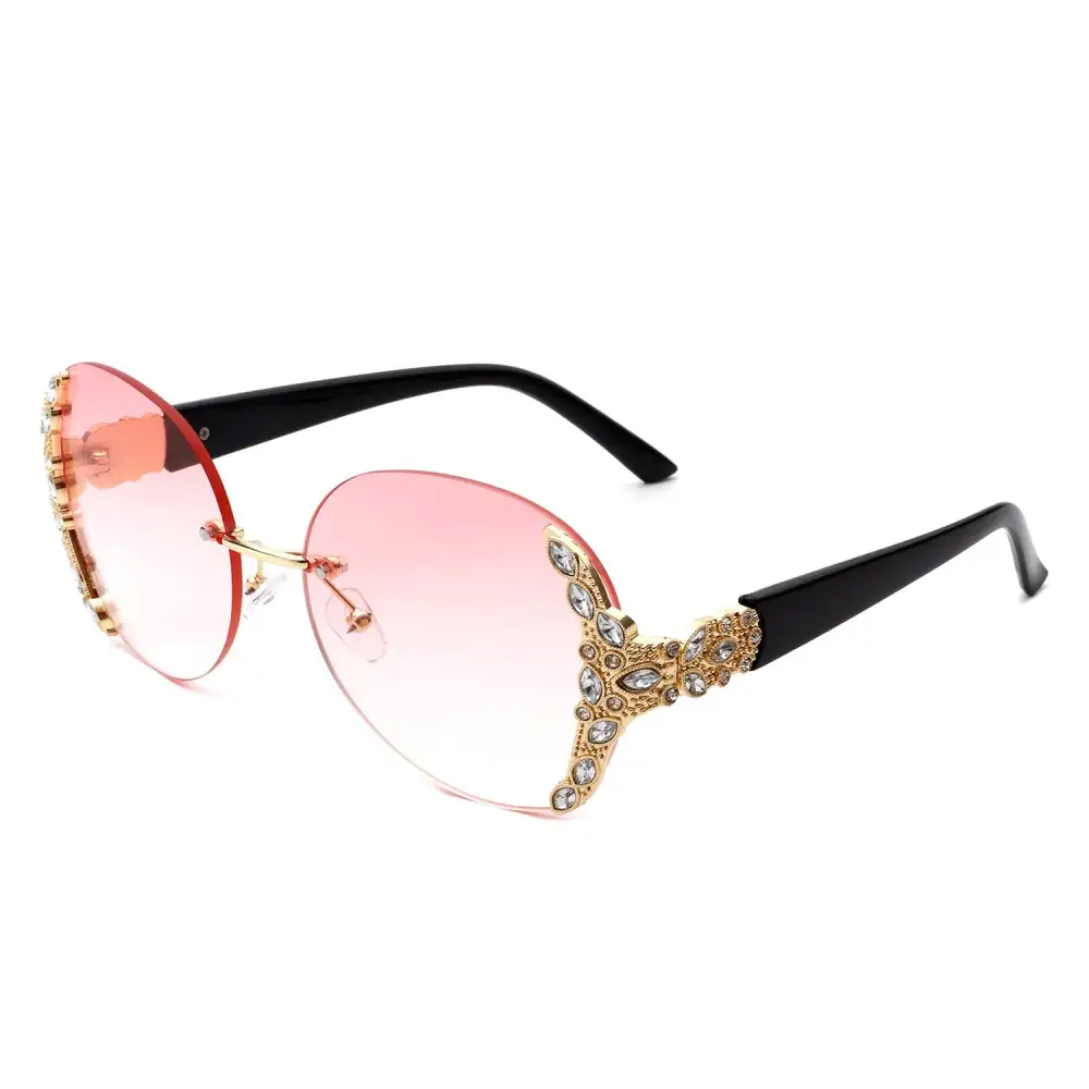 Simple Oval Round Frame Sunglasses