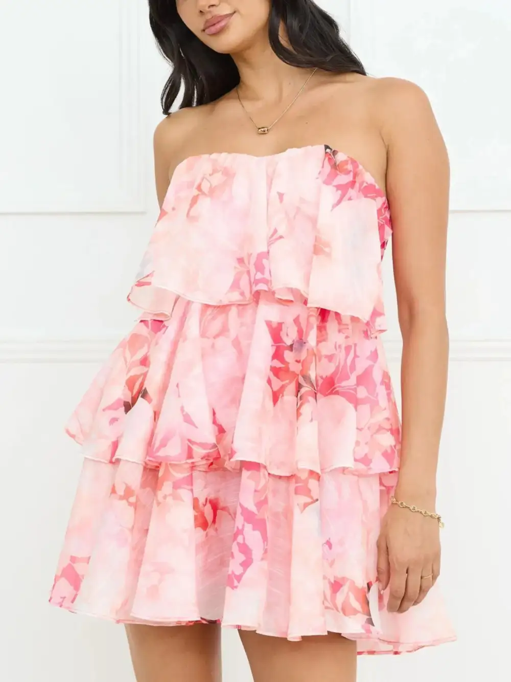 Printed Ruffle Dress Casual