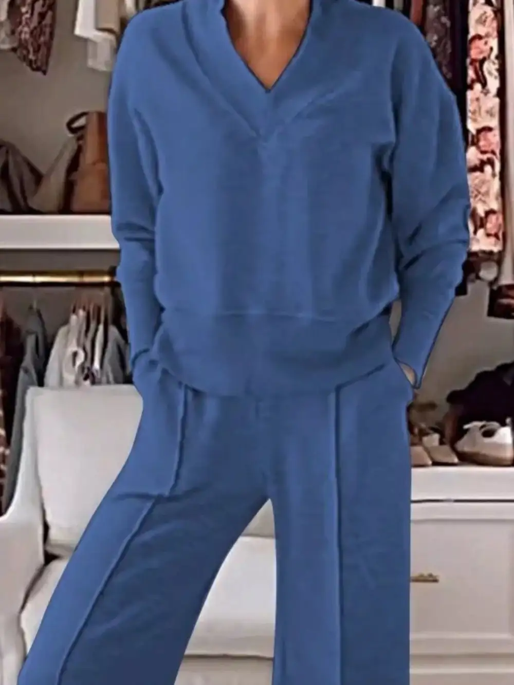 Cozy V Neck Top and Pants Set