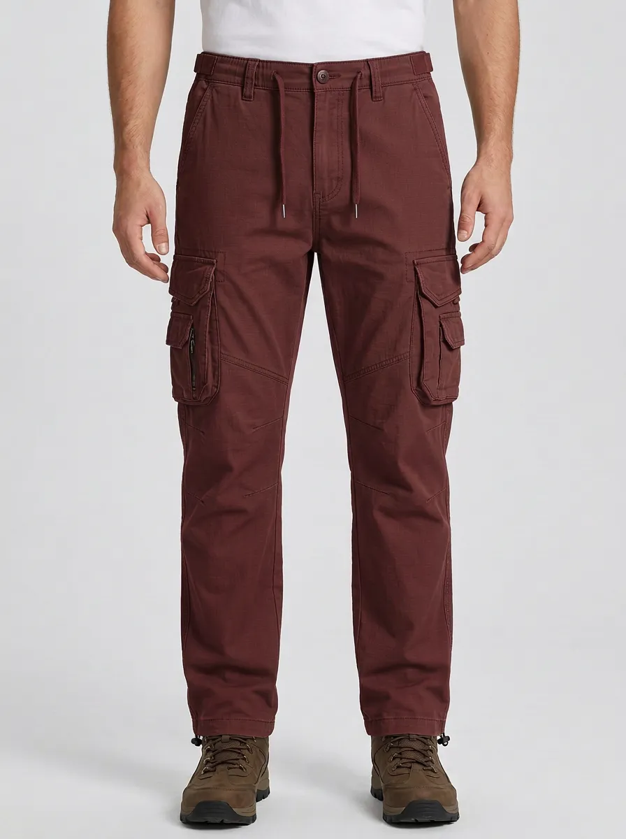 Men's Olive Green Multi-Pocket Tactical Cargo Pants