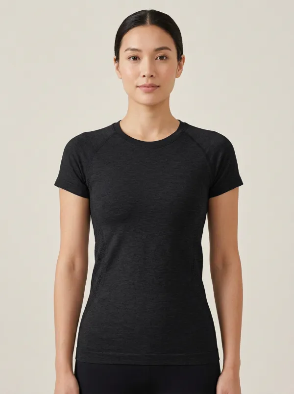 Women's Heathered Mesh-Panel Raglan Performance T-Shirt