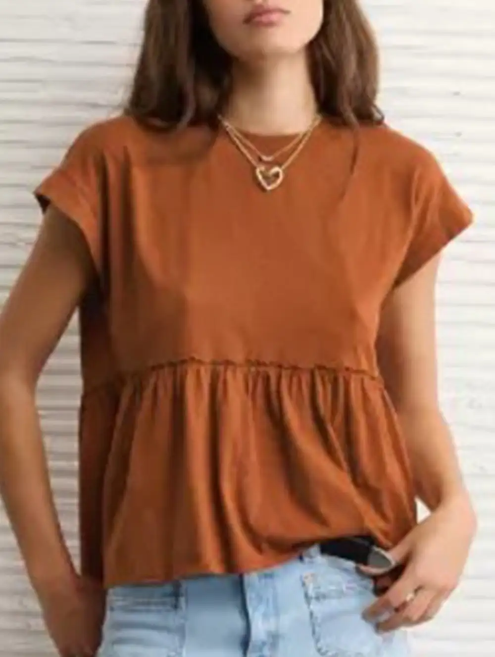 Babydoll Style Thin Top With Back Tie