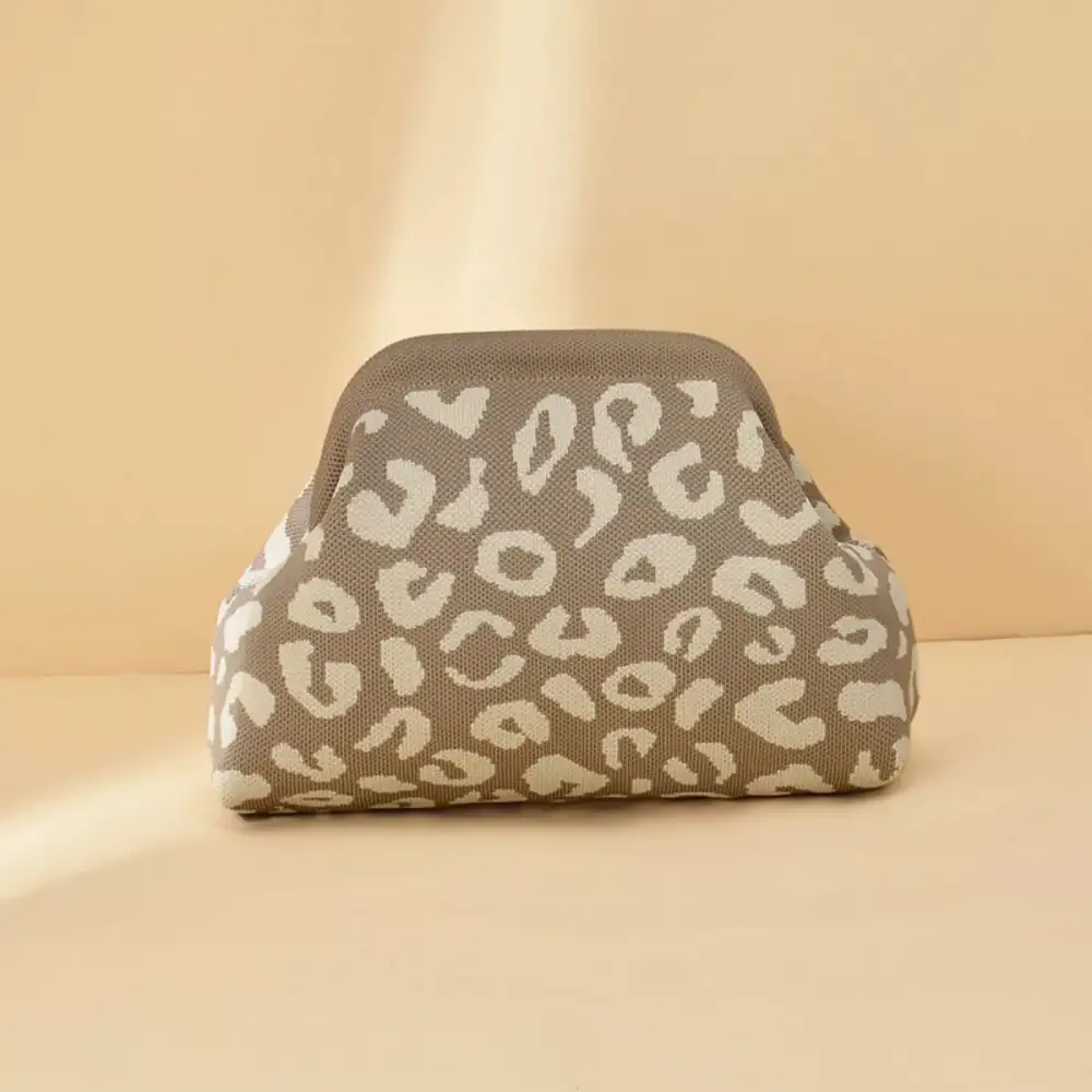 Portable Contrast Knit Clutch