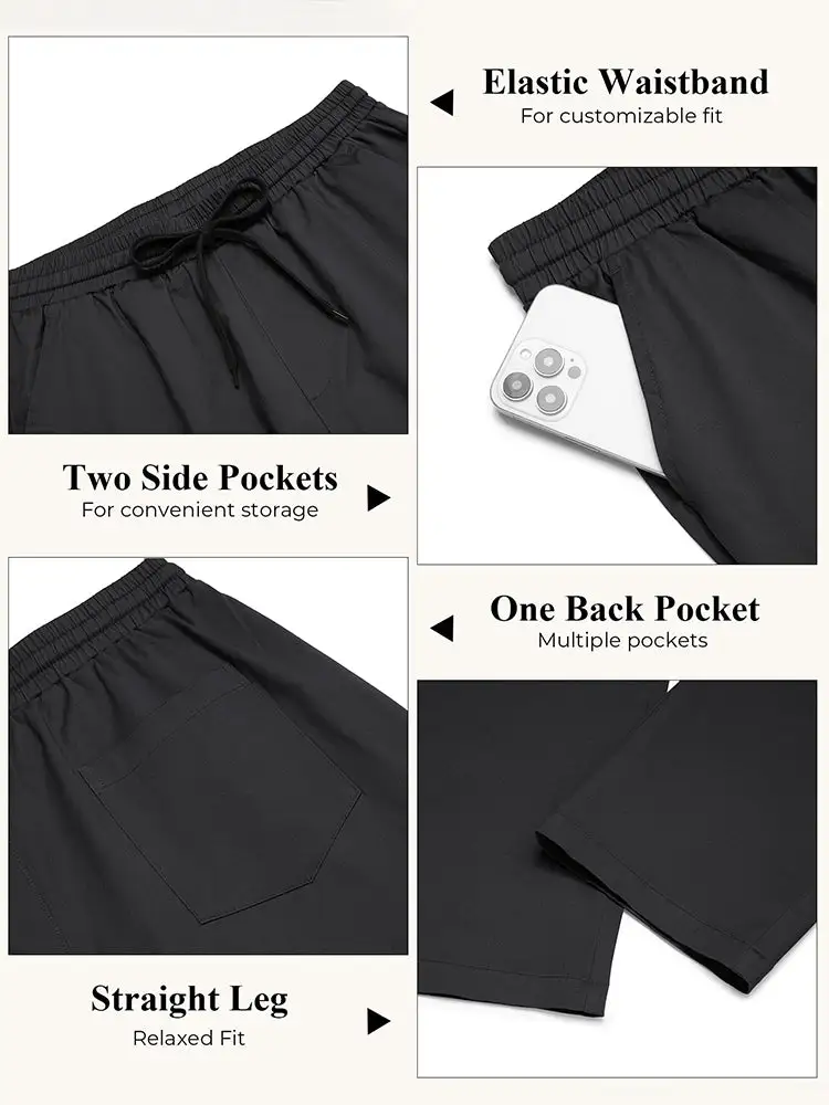 Casual Straight Leg Drawstring Chino Pants