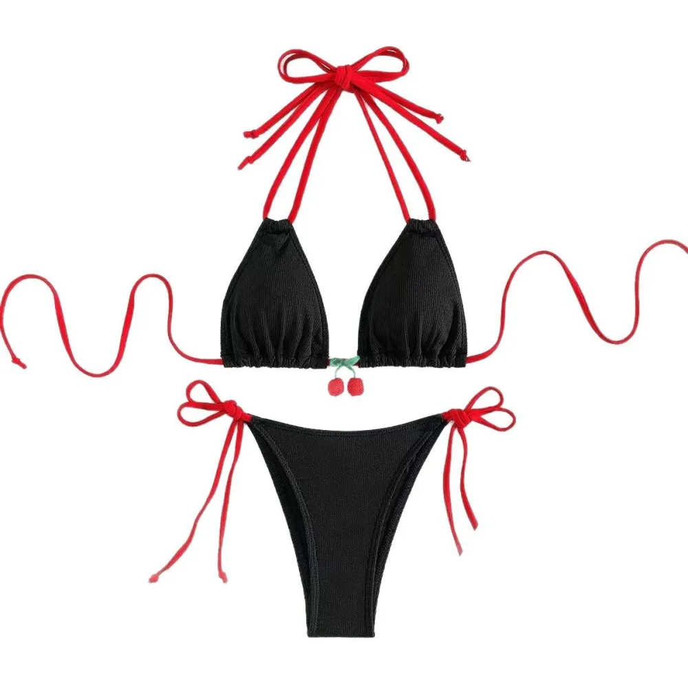 Cherry Bikini Set Two-piece Swimsuit for Beach Vacation