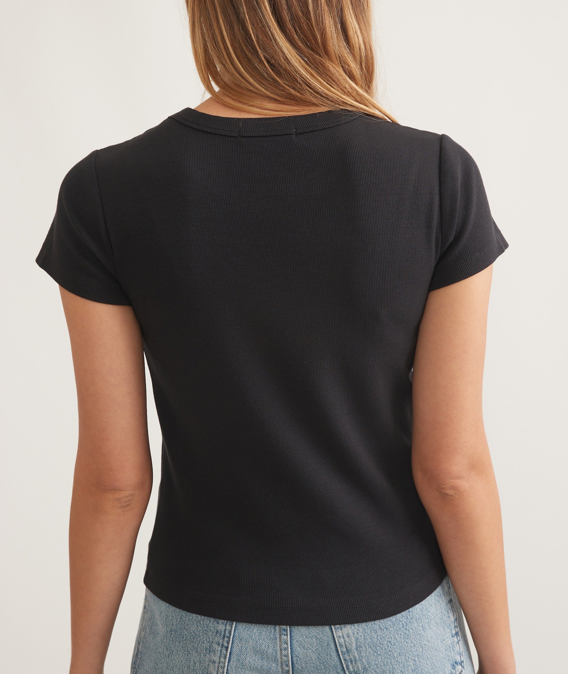 Solid Black Slim Fit Tee