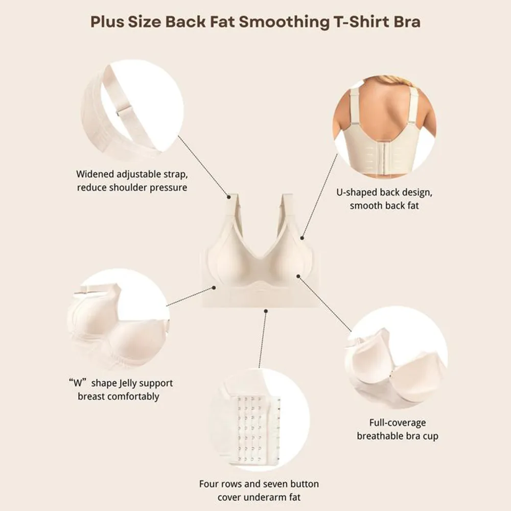 Plus Size Back Fat Smoothing Jelly Bra