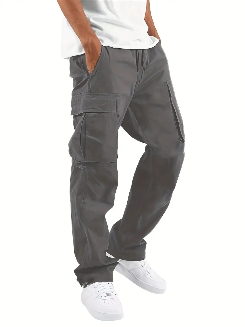 Men's Cargo Pants with Multifunctional Pockets and Relaxed Fit