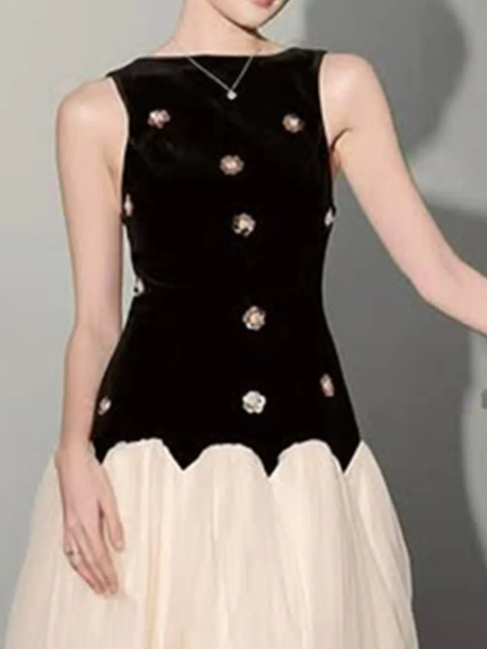 Tulle Sleeveless Maxi Dress