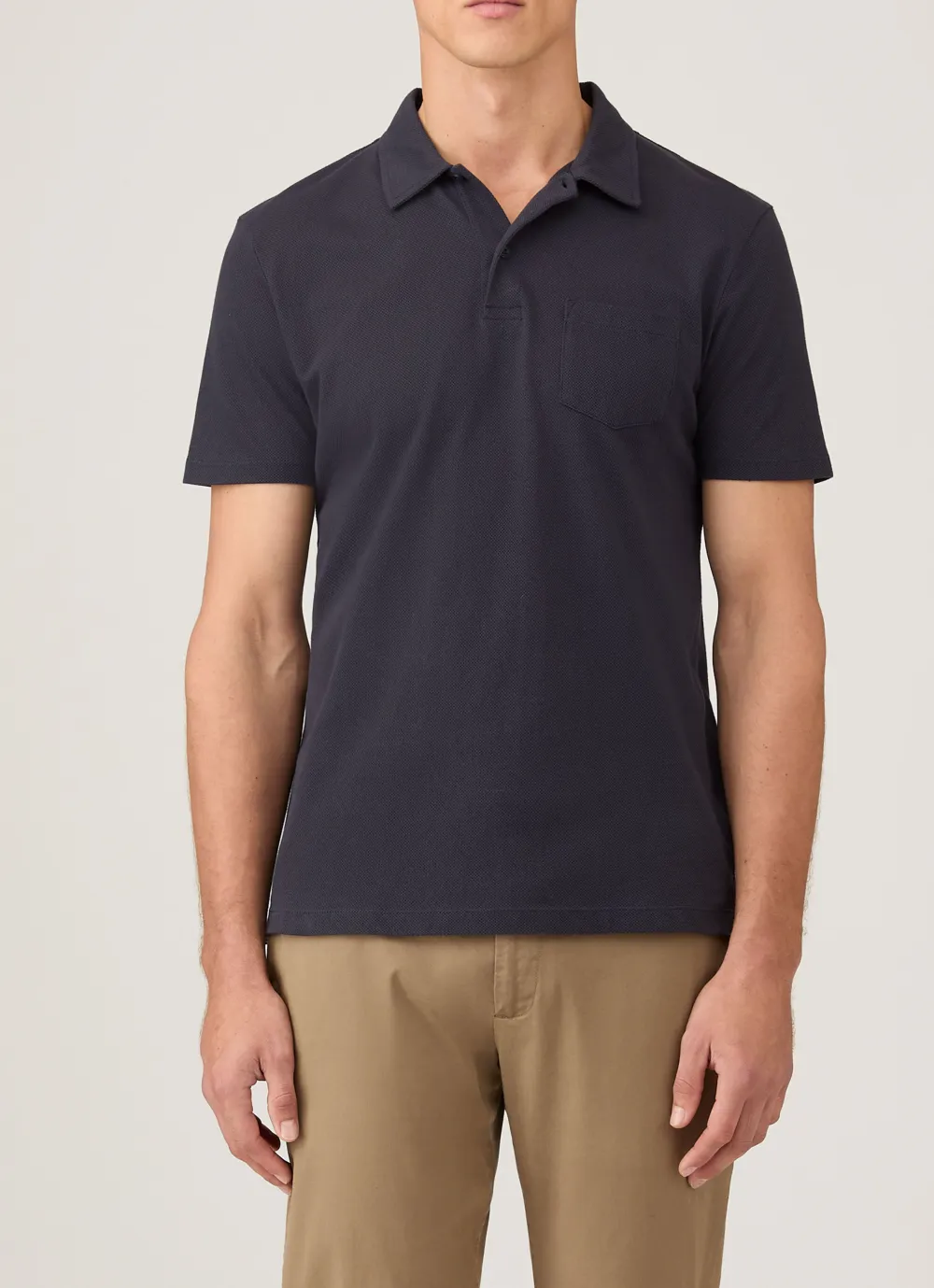 Refined Everyday Slim Fit Mesh Cotton Short Sleeve Polo Shirt