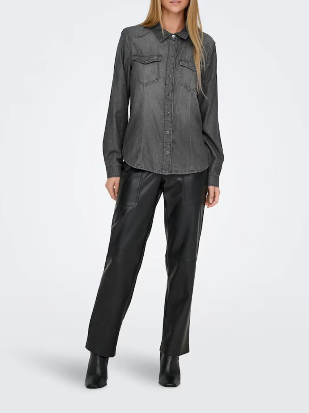 Breast Pocket Casual Style Blouse