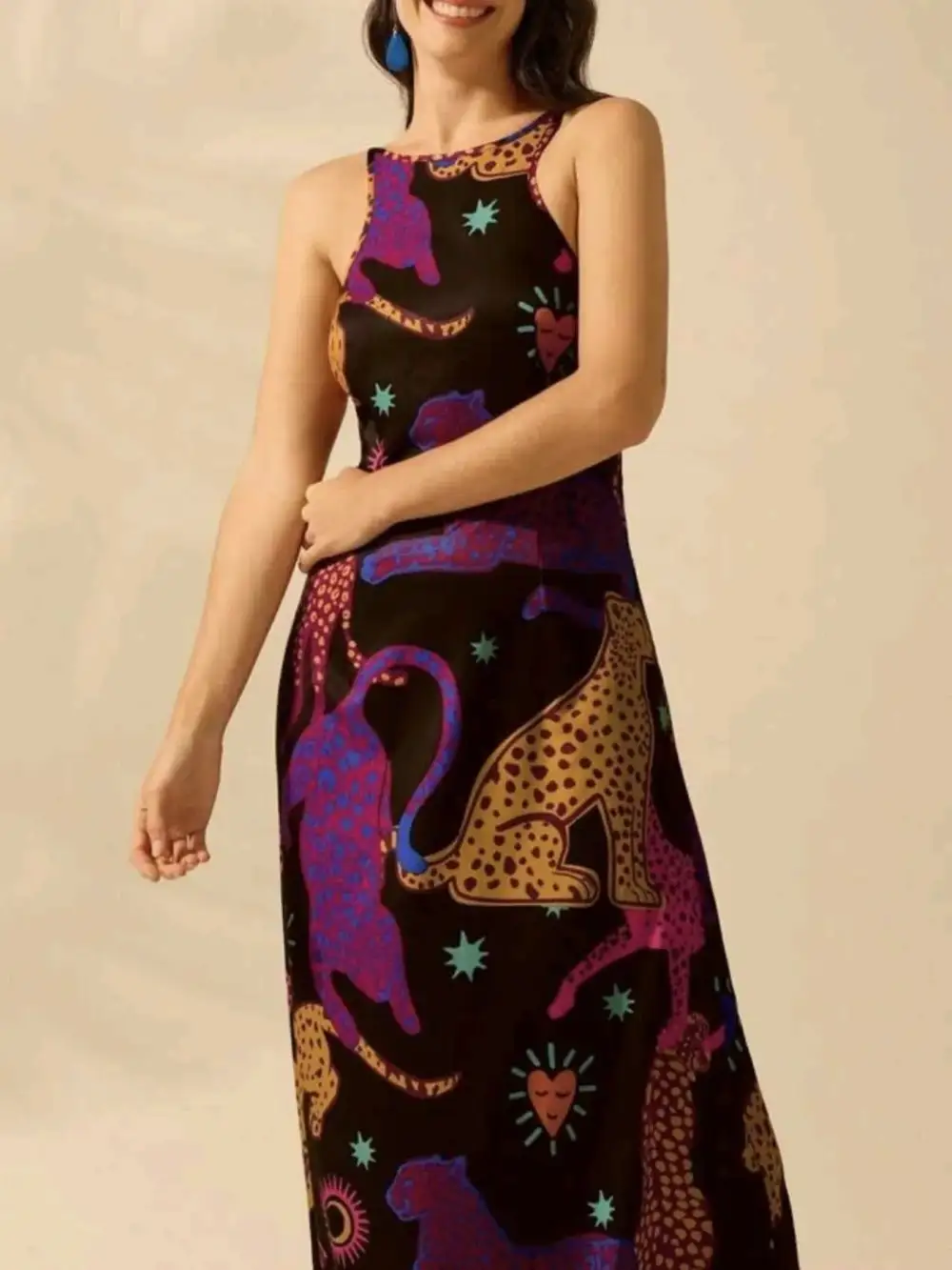 Sleeveless Printed Maxi Dress