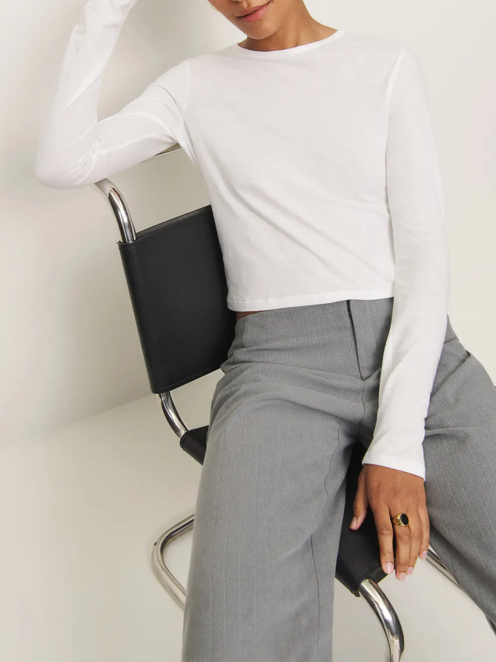 Slim Fit Crew Neck Long Sleeve Top