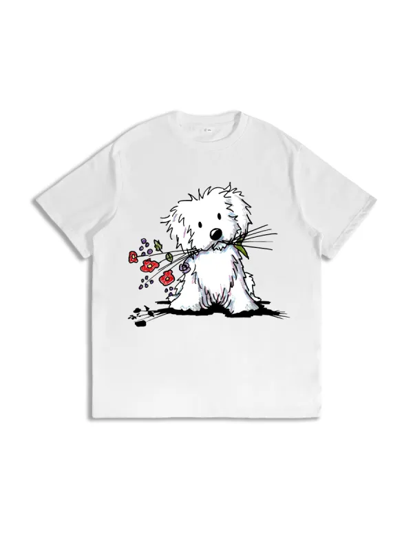 Women's Garden Helper Dog Graphic Tee